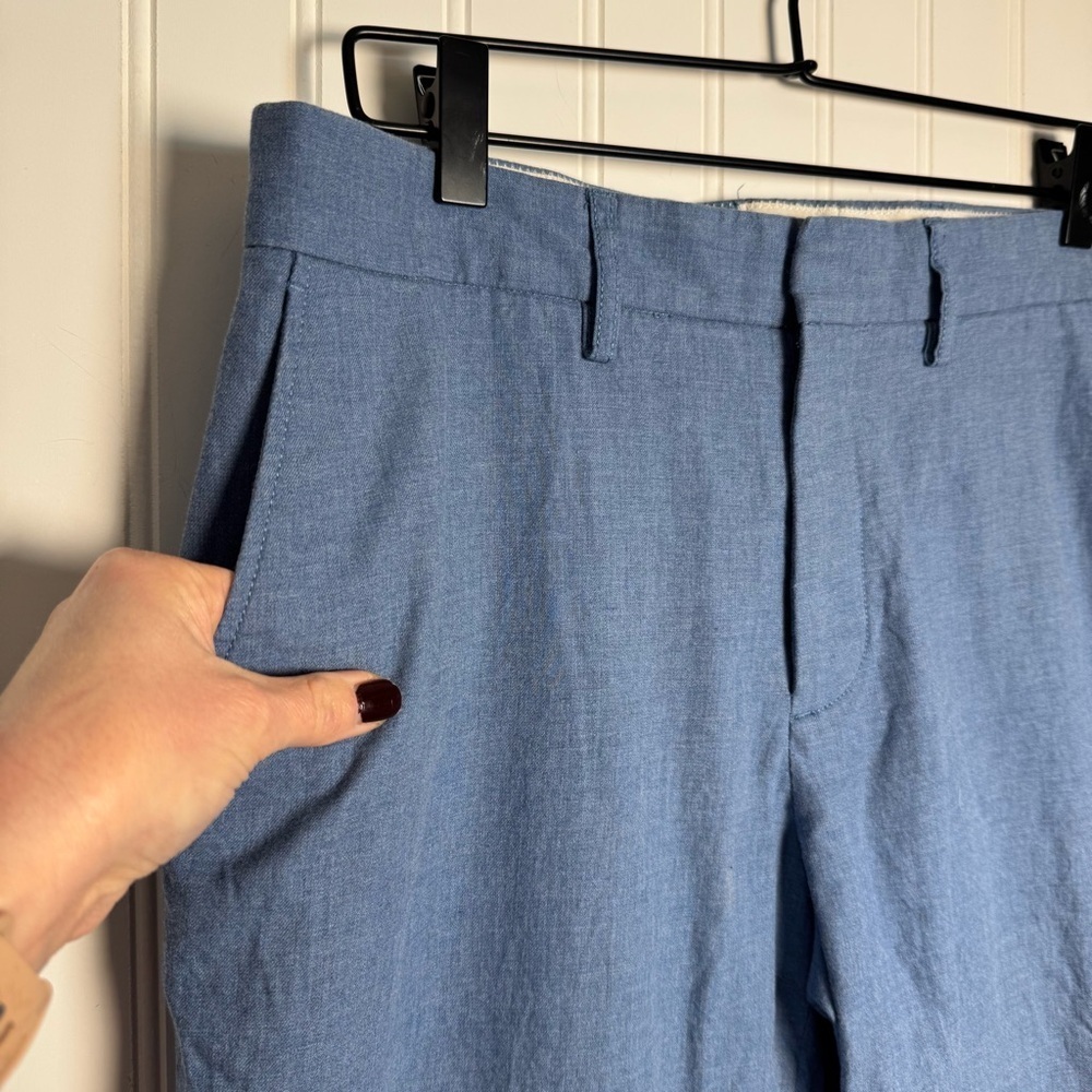 J by J. Crew Tapered Men's Blue Chino Dress Pants 100% Cotton Size 32x32 - Picture 3 of 11